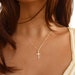 Sterling Silver Cross Necklace - Simple everyday necklace, Confirmation Gift for girls, Girl Women Cross necklace, Delicate Cross for mom 