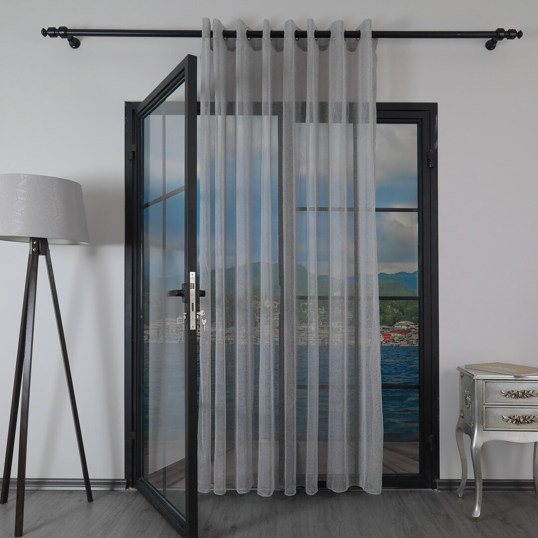 Draped Windows Custom Linen Sheer Curtains,elegant Window Coverings,natural Fabric ...
