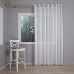 Extra Wide Sheer Curtain Panel with multifunctional tape, back tab curtains, curtains for bedroom and living room