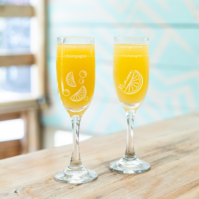 Mimosa Recipe Glasses
