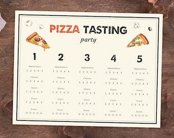 Pizza Tasting Score Card Printable Pizza Tasting Score Sheets Family Pizza Tasting Placemats Pizza Challenge Digital Flight Mat