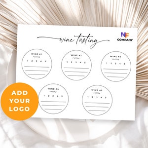 EDITABLE Wine Tasting Sheet Personalized Wine Tasting Party Placemat Add Your Own Logo Business Wine Tasting Party