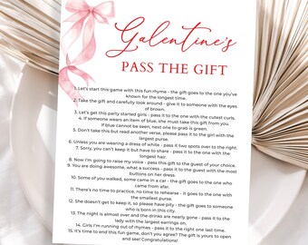 Galentine's Pass the Gift Game, Galentines for Adults Party, Pass the Prize Poem