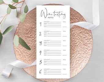 Printable Wine Tasting Score Card, Wine Tasting Card, Wine Score Card, Blind Wine Tasting Notes Digital
