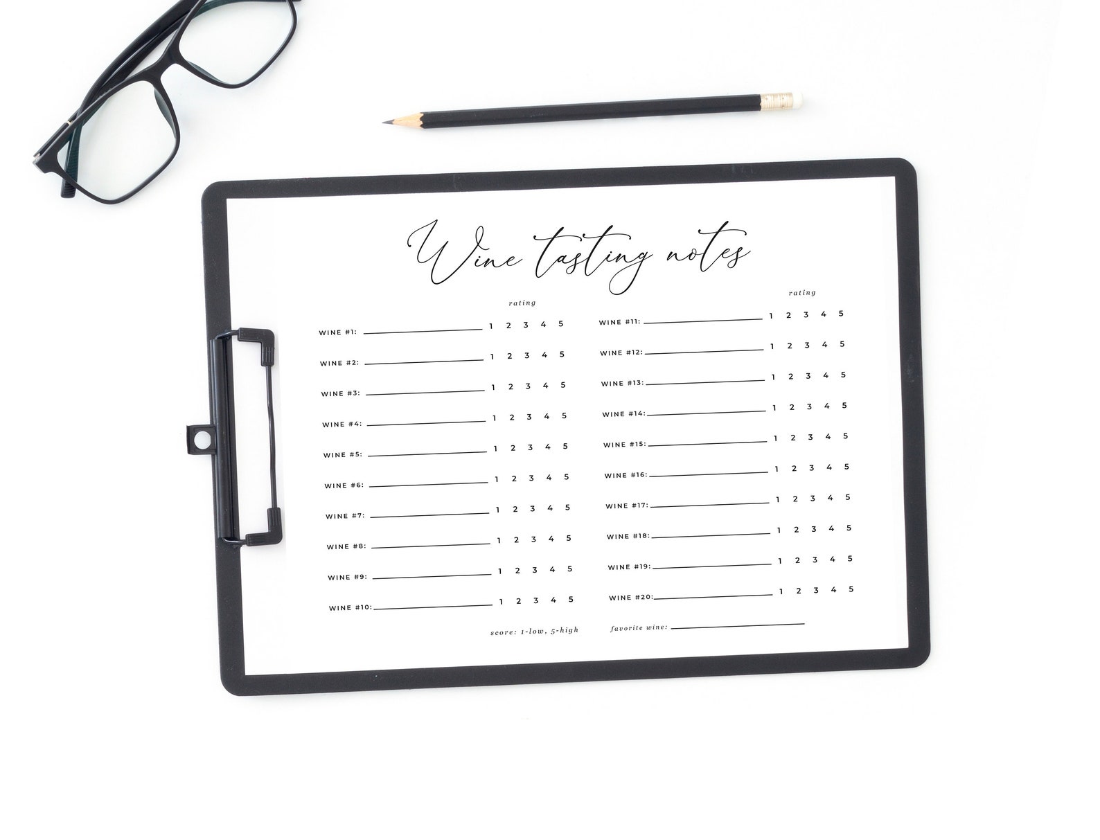 Wine Tasting Score Card Printable, Blind Wine Tasting Party, Wine ...