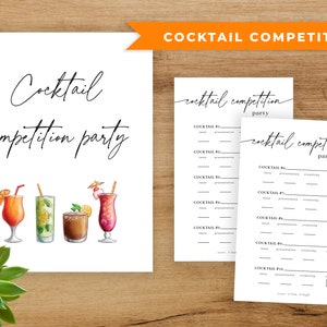 Festa del concorso di cocktail: fino a 10 cocktail, cartello del concorso di cocktail e sfida cocktail con carte punteggio