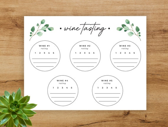 Wine Tasting Placemat Wine Tasting Party Printables Wine - Etsy