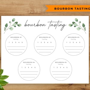 Bourbon Tasting Notes, Printable Bourbon Tasting Placemat, Rate Your Bourbon Sheet, Bourbon Tasting Digital Flight Score Mat