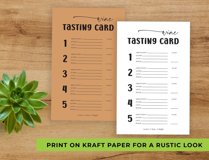 Wine Tasting Cards Printable