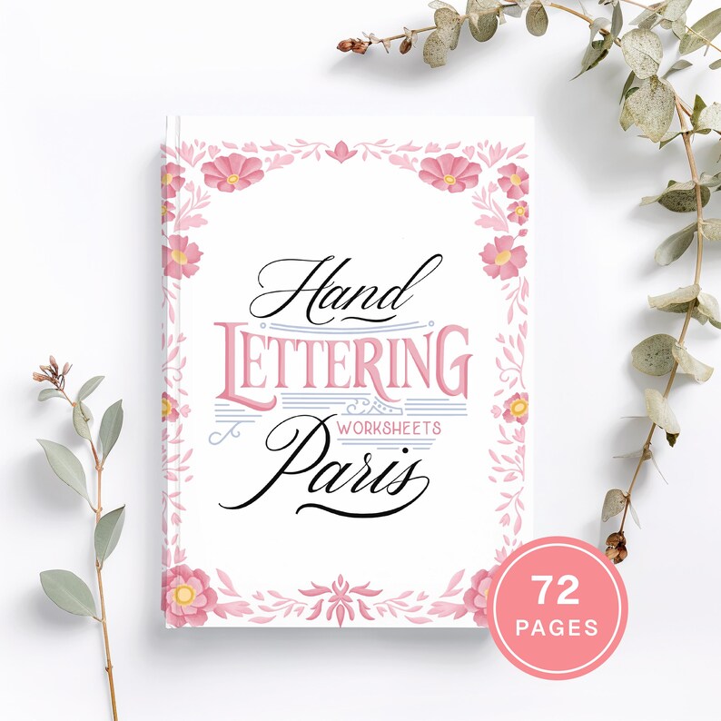 Paris Hand Lettering Worksheets, Brush Pen Hand Lettering Practice ...
