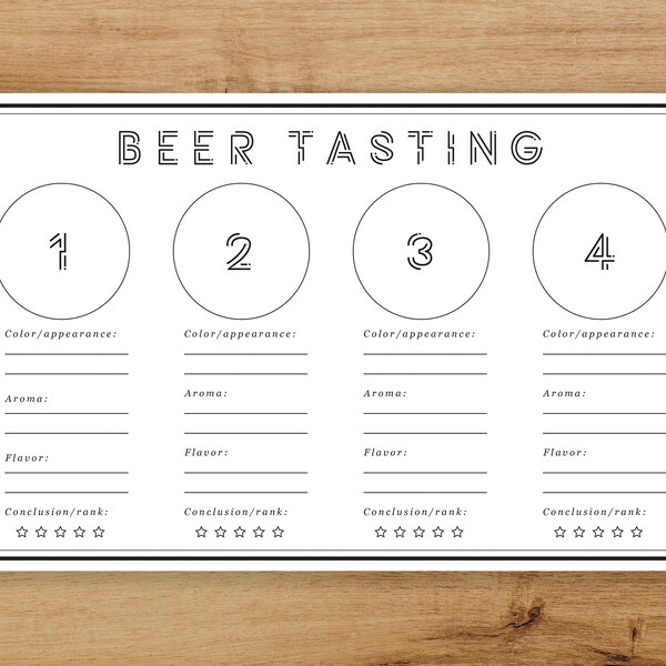 Beer Tasting Sheet Etsy Sweden