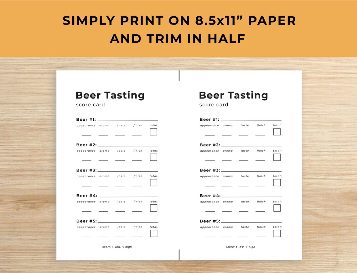 Beer Tasting Sheet, Beer Tasting Party Printable Card, Beer Tasting