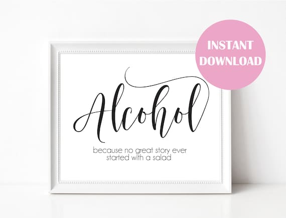 Alcohol Wedding Bar Sign Elegant Wedding Reception Bar Signs Etsy