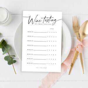 Printable Wine Tasting Cards for 10 Wines Rustic Wine Tasting Party ...