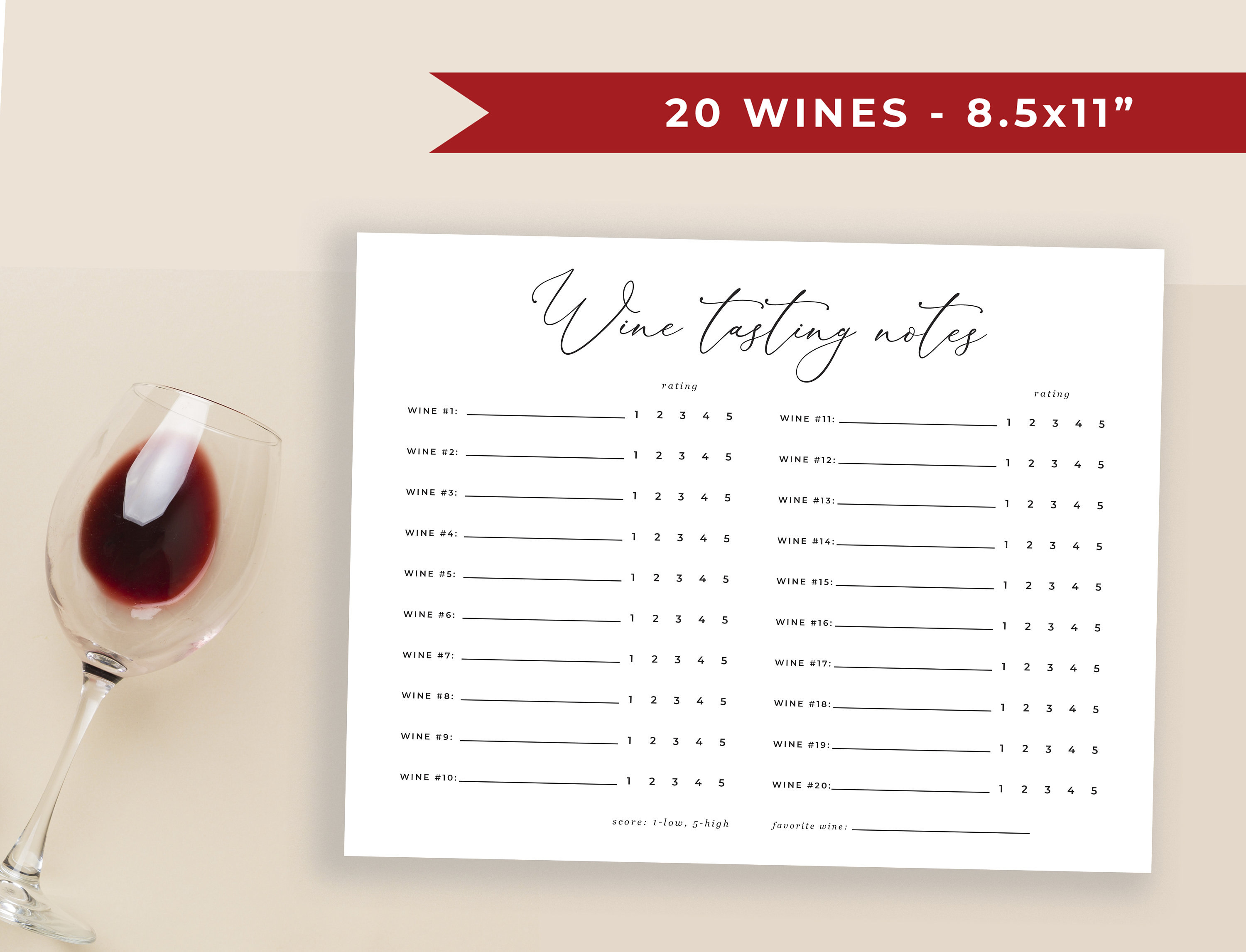 Printable Wine Tasting Notes Wine - Il Fullxfull.4156390845 Dhhk 
