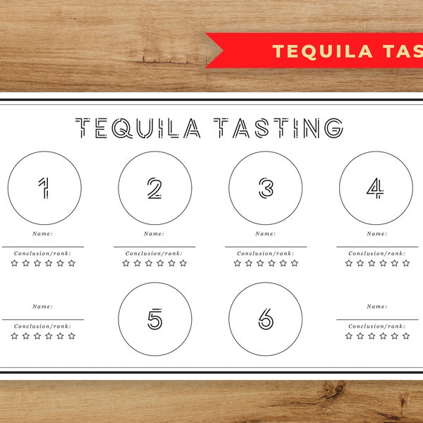 Tequila Tasting Party Sheet, Tequila Tasting Placemat, Tequila Blind Tasting Mat Printable, Cinco de Mayo Party