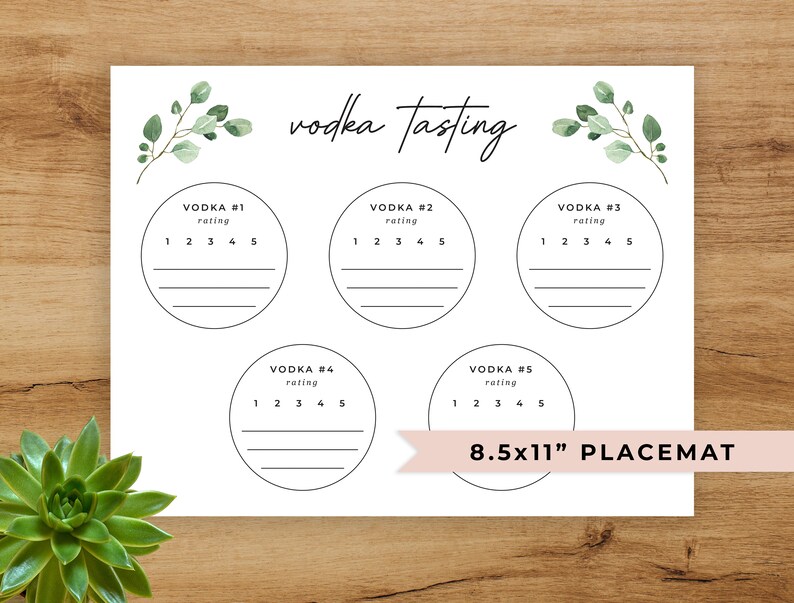 Vodka Tasting Sheet Printable Vodka Tasting Party Placemat Up To 5 Vodka Tasting Sheet Printable Vodka Tasting Party Placemat Up To 5