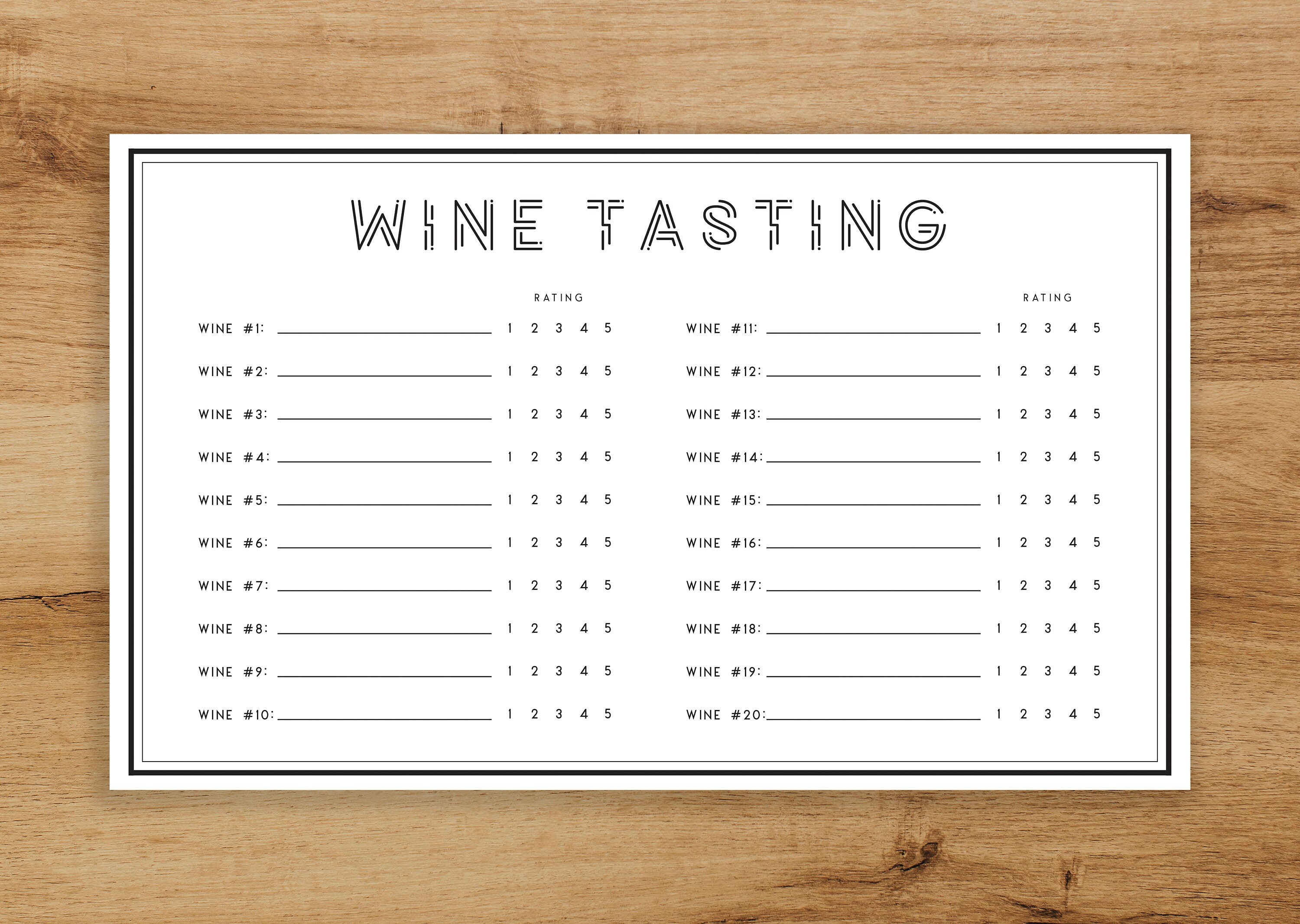 Wine Tasting Sheet Printable Wine Tasting Party Winery Blind Wine Wine Tasting Sheet Printable Wine Tasting Party Winery Blind Wine