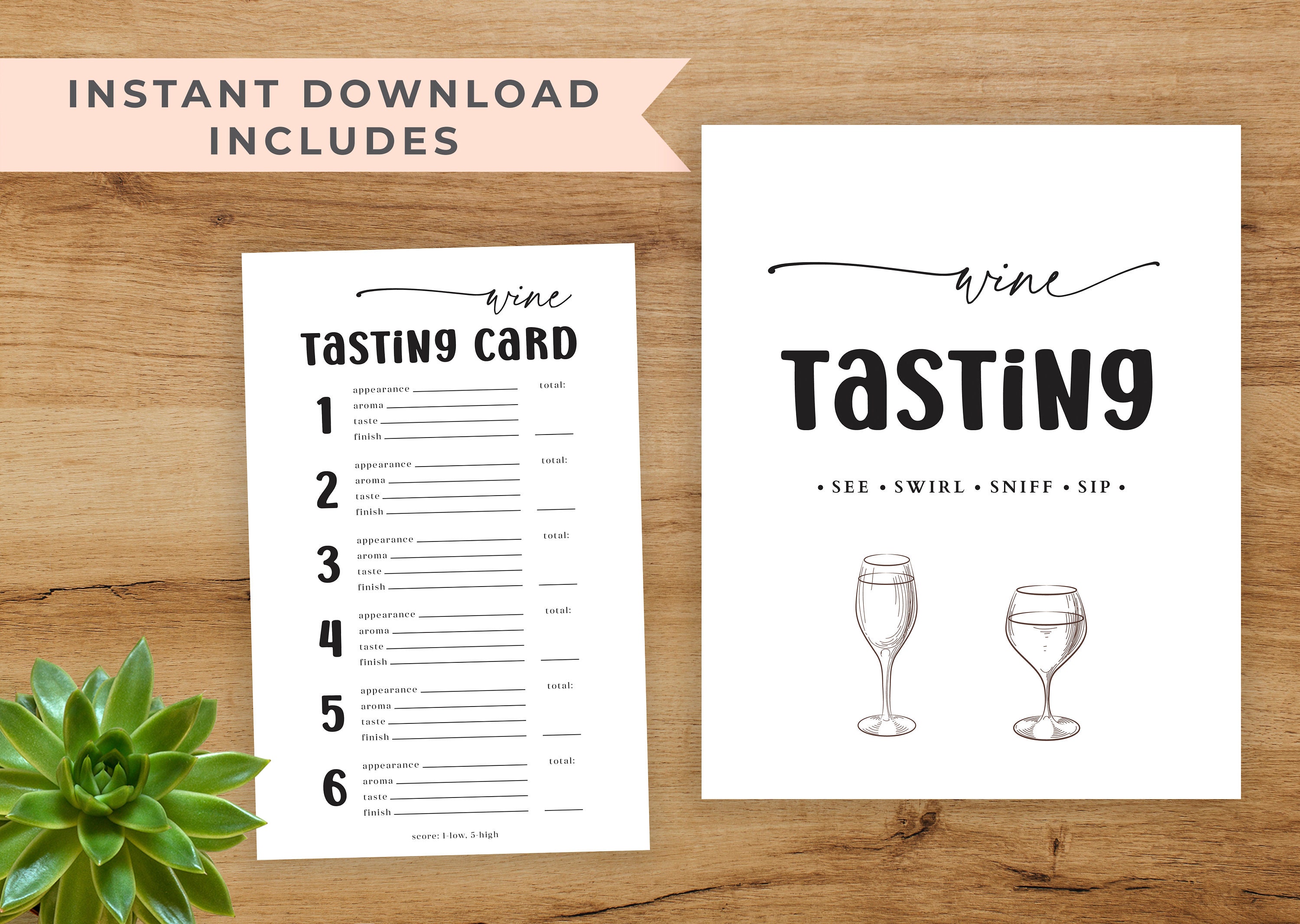 Wine Tasting Party Kit - 6 Wines, Wine Tasting Score Cards, Sign ...