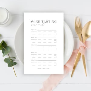 Wine Tasting Score Card Printable, Blind Wine Tasting Party, Wine ...