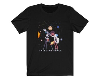 I NEED SPACE Introvert STARGAZER Unisex Jersey Short Sleeve Tee