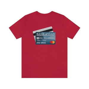 T-shirt a maniche corte in jersey unisex per la festa del papà della Bank of DAD
