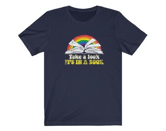 Take A Look its in a Book Reading Rainbow Unisex Jersey Short Sleeve Tee