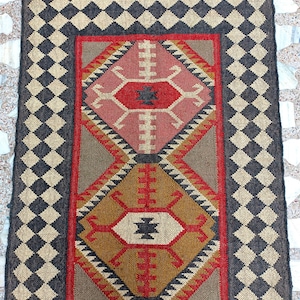 Wool Jute Custom Rug, Handwoven Wool Jute Kilim Rug, Indian Dhurrie Rug, Kilim Jute Rug, Flatweave Rug, Bohemian Style Rug, Turkish Jute Rug