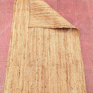 Decor Living Room Area Rug Jute Runner - Square Bohemian Jute Rug, Jute Runner Rug Natural Jute Rug Scallop EdgeWave edge rug Indian Hallway