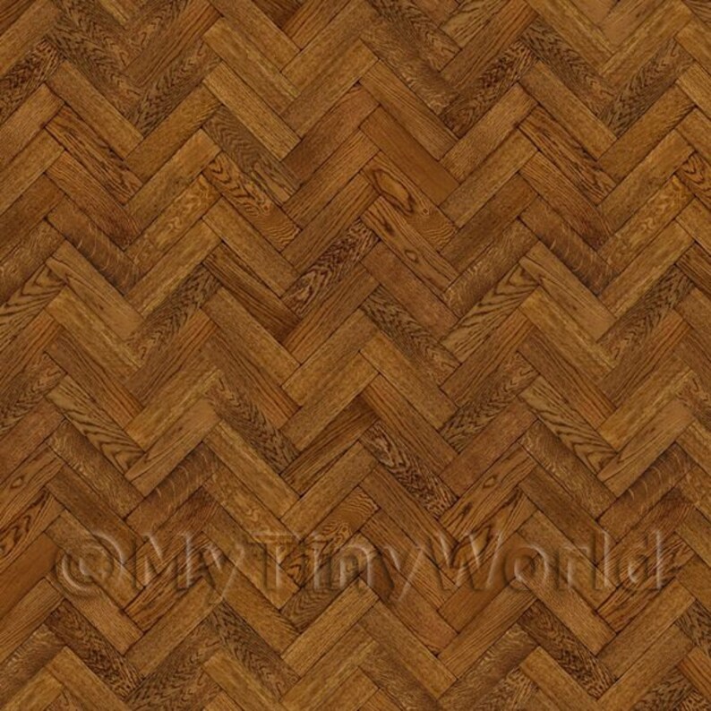 MyTinyWorld Dolls House Miniature Parquet Flooring 9 Inch Honey Color Oak Strip Effect
