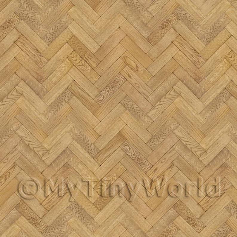 MyTinyWorld Dolls House Miniature Parquet Flooring 9 Inch Honey Color Oak Strip Effect