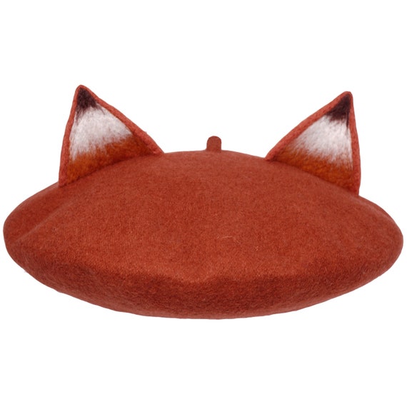 Handmade Fox Ears Nick Beret Vintage Painter Wool Cap Kawaii Etsy