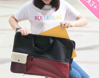 Manee A3 | Étui pour planche à dessin/portfolio d'artiste/mallette/sac pour carnet de croquis/sac pour étudiant en art/sac pour artiste (format de papier A3) - 4 couleurs disponibles