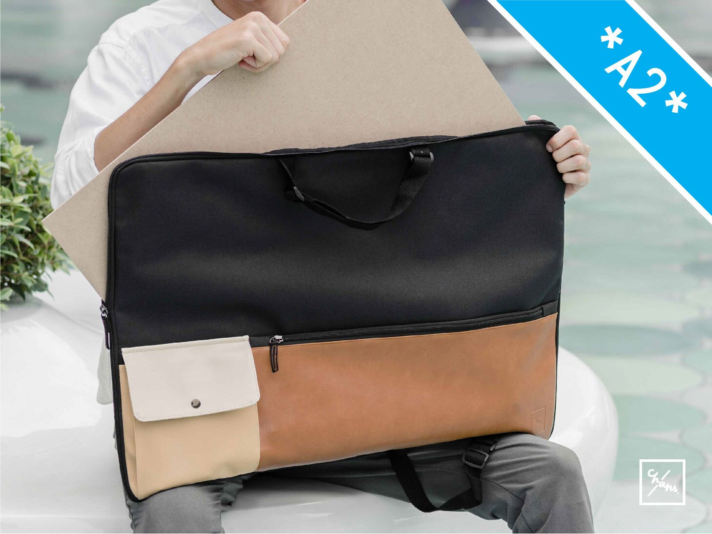 Greensen File Bag,A2 Drawing case,A2 Drawing Painting Board Storage File  Bag Document Carry Case 