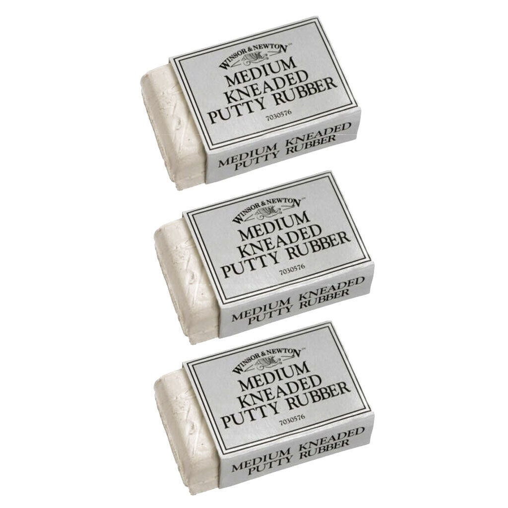 Winsor & Newton Medium Kneaded Putty Rubber Art Eraser Pack of 3 for sale  online
