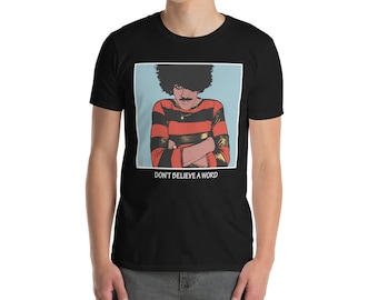 Don&#39;t Believe A Word - Phil Lynott - Black 100% Cotton Short-Sleeve Unisex T-Shirt - Cutlooseart Original Studio Art