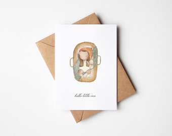 Baby card birth // birth card baby // birth postcard // greeting card birth // DIN A6 // Hello Baby