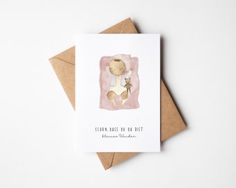 Baby card birth // birth card baby // birth postcard // greeting card birth // DIN A6 // how nice that you were born