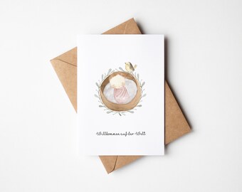 Baby card birth // birth card baby // birth postcard // greeting card birth // DIN A6 // Welcome to the world