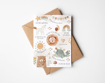 Affirmation card birth // Birth card baby // Birth postcard // Greeting card birth // DIN A6 // Loved