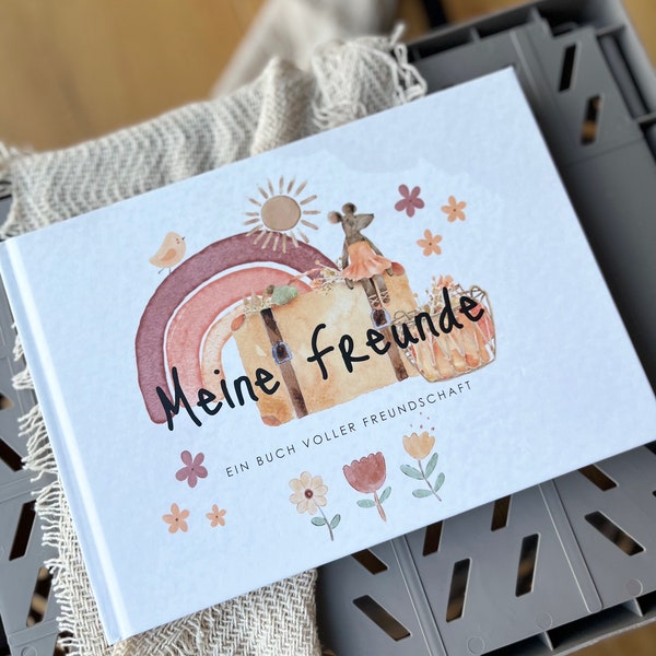 Freundebuch Kindergarten "Regenbogen " Freundschaftsbuch Poesiealbum Kindergarten Krippe Schule