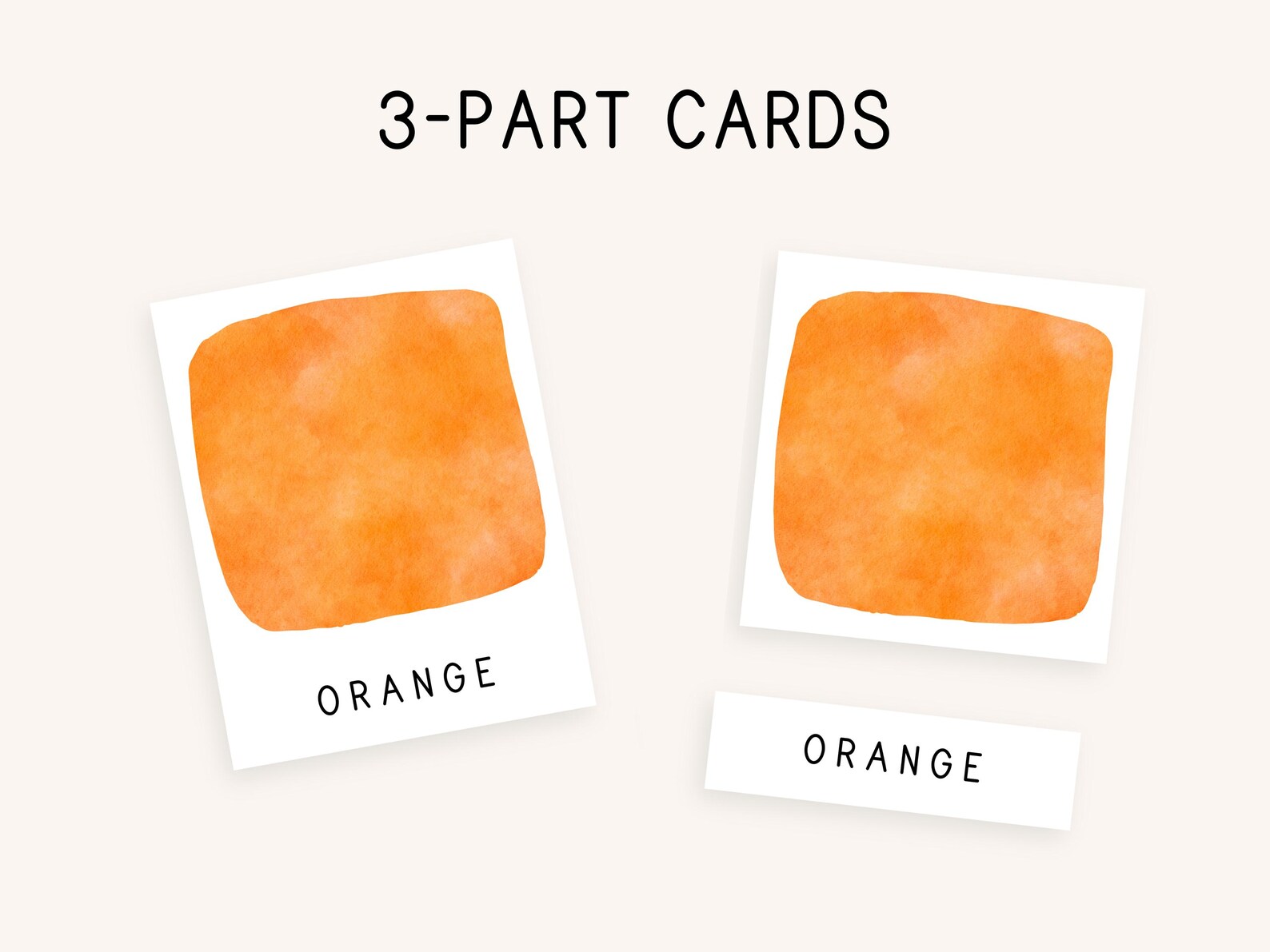 20 Color Cards Watercolor Early Learning Flashcards Montessori Cards ...