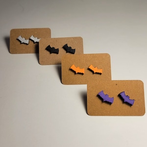 Halloween Bat Earrings | Colorful Bat Earrings | Halloween Stud Earrings | Halloween Bat Earrings | Gothic Bat Earrings