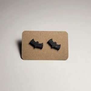 Black Bat Earrings | Halloween Stud Earrings | Halloween Bat Earrings | Gothic Bat Earrings