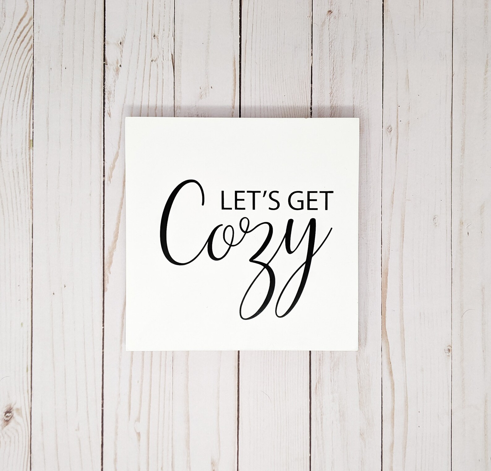 Let's Get Cozy Sign Get Cozy Wall Decor Cozy Home | Etsy