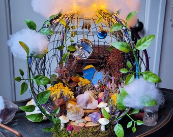 3d dreamcatcher, crystal shelf, fairy garden, crystal display, alter tools, cloud light, witchy decor, witchy shop, unique gifts, nursery