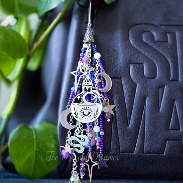 PRE-ORDER, Nightshade, purse charm, bag charm, cup charm, witchy accessories, potion bottle, Native American made