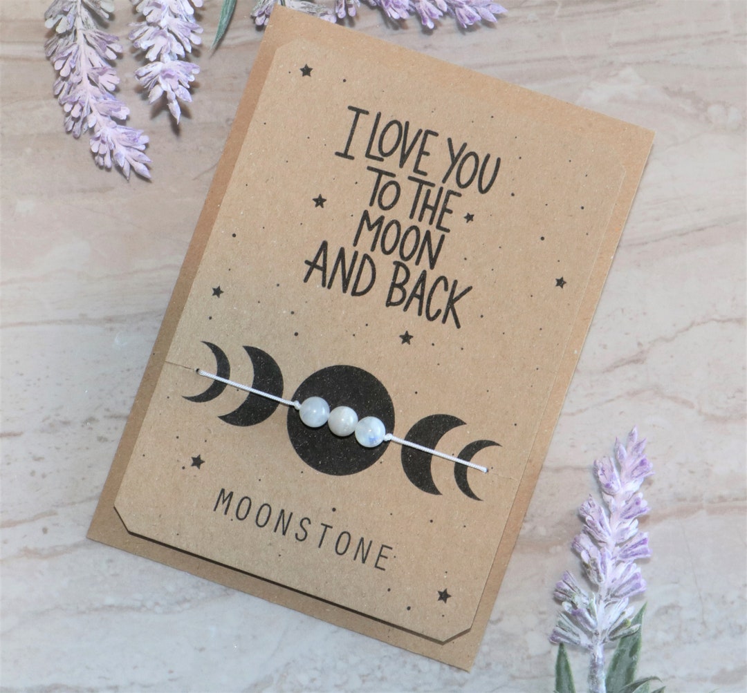 Moonstone Wish Bracelet Moonstone Gemstone I Love You to the Moon