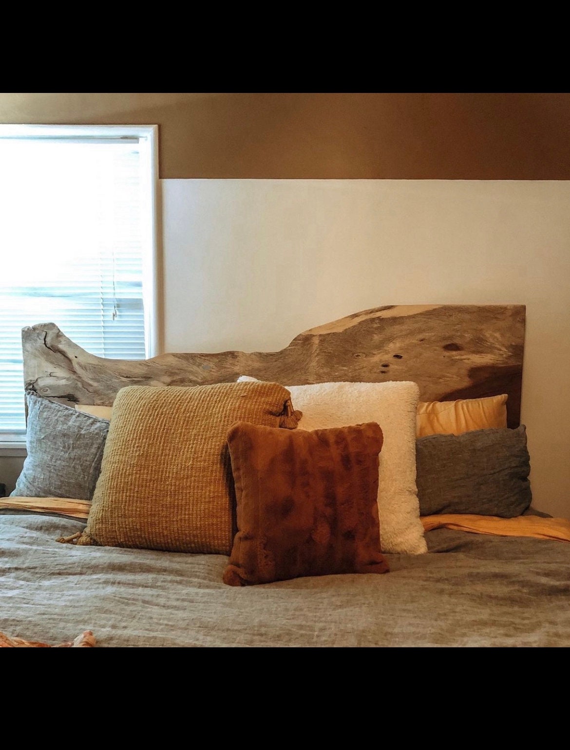 Exotic Wood Slab King Headboard Etsy