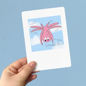 Cartão postal engraçado com polvo "The Helicoptopus"